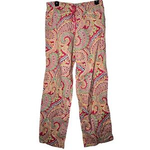 Vera Bradley Paisley Pajama‎ Pants Medium Y2K Boho Preppy Sleepwear Convertible